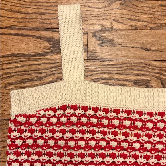 Guest in Residence Knitters Red and Cream Knit Tank Top - Picture 2 of 7